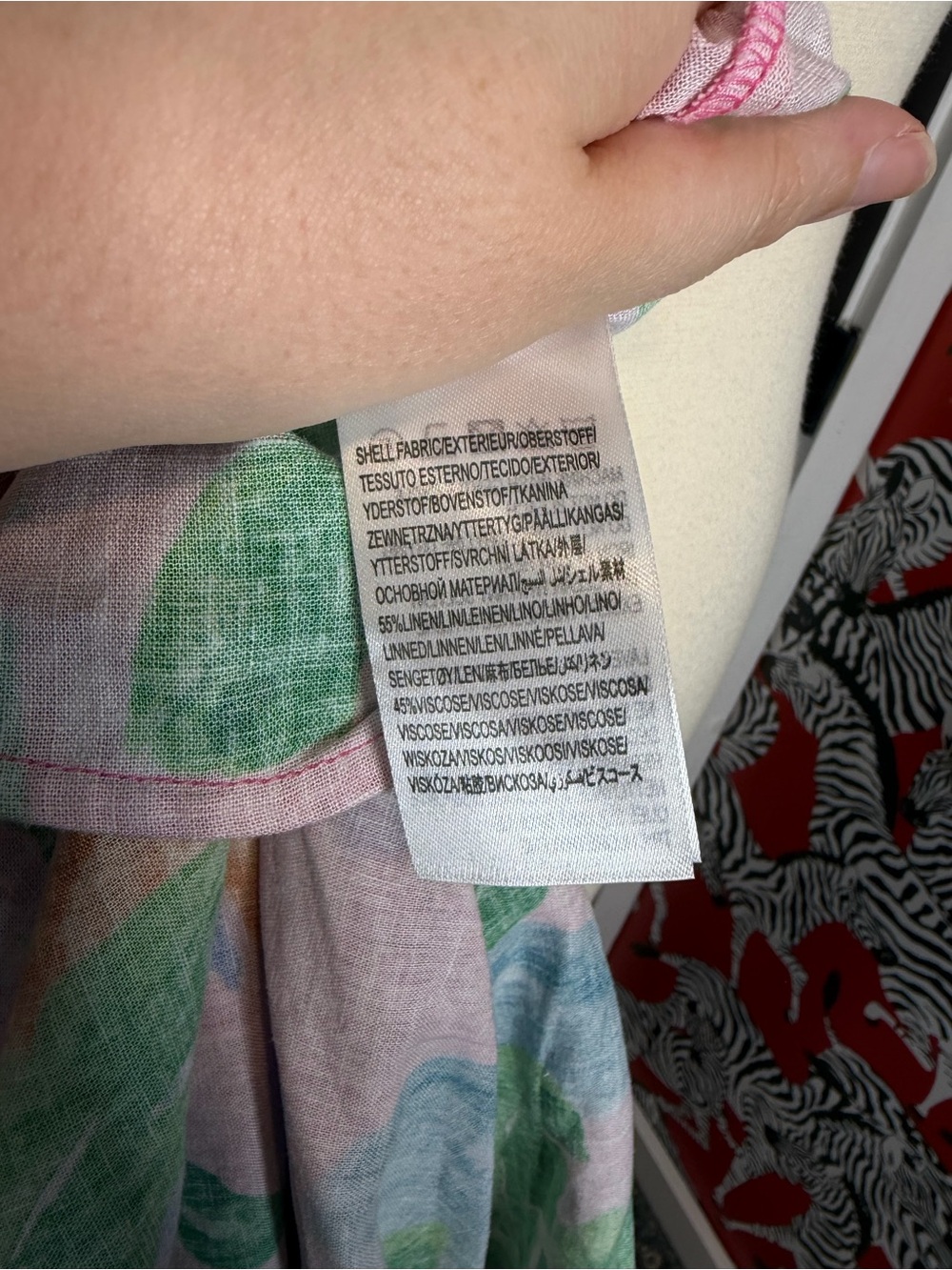 FARM Rio X Anthologie Printed V-Neck Cutout Pink and Green Tropical Maxi Dress - Picture 7 of 7